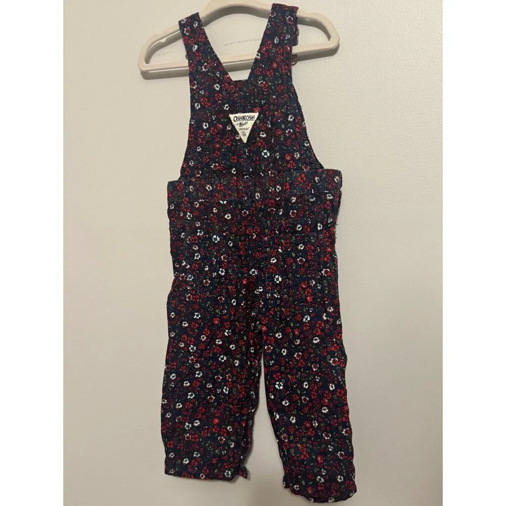 Oshkosh Overalls floral corduroy baby girls
